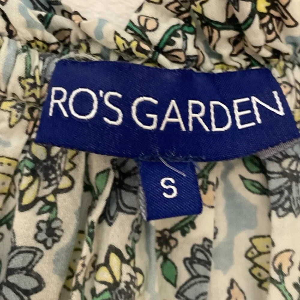 Ro's Garden Sofia Igor Turquoise Floral Boho Sleeveless Short Dress S - Picture 4 of 9